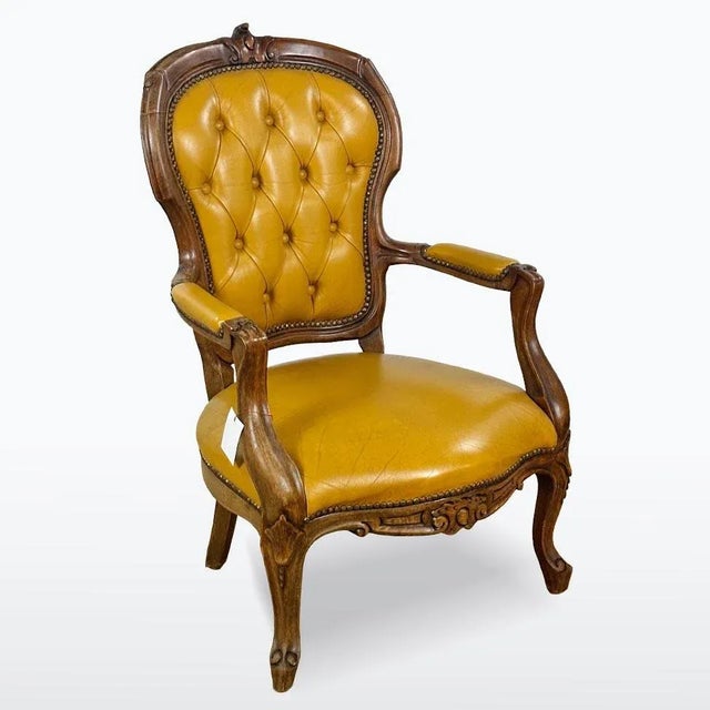 Vintage Armchair in Leather For Sale - Image 9 of 9