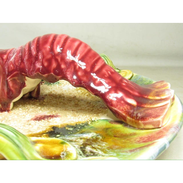 Vintage Portuguese Majolica Lobster Wall Plate For Sale - Image 16 of 18