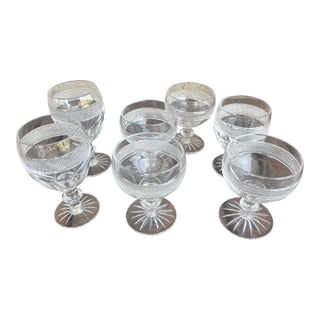 Antique Waterford Crystal Colleen Pattern Champagne Coupes Glasses - Set of 7 For Sale