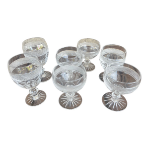 Antique Waterford Crystal Colleen Pattern Champagne Coupes Glasses - Set of 7