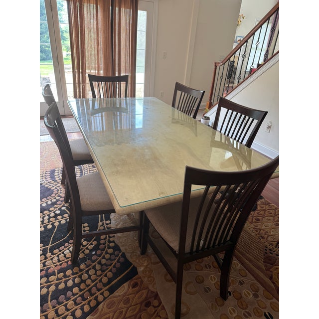 Postmodern Vintage C.I.M. Italian Marble Dining Table For Sale - Image 3 of 4