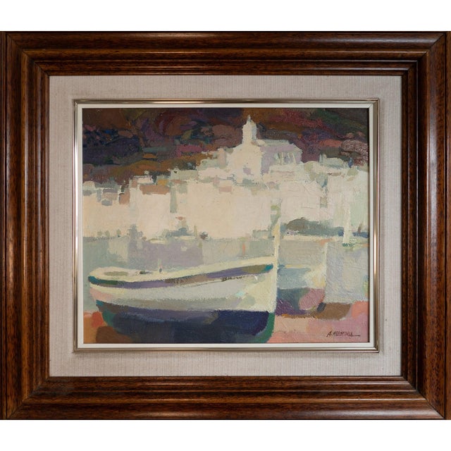 Cadaqués Harbor, Oil on Canvas For Sale