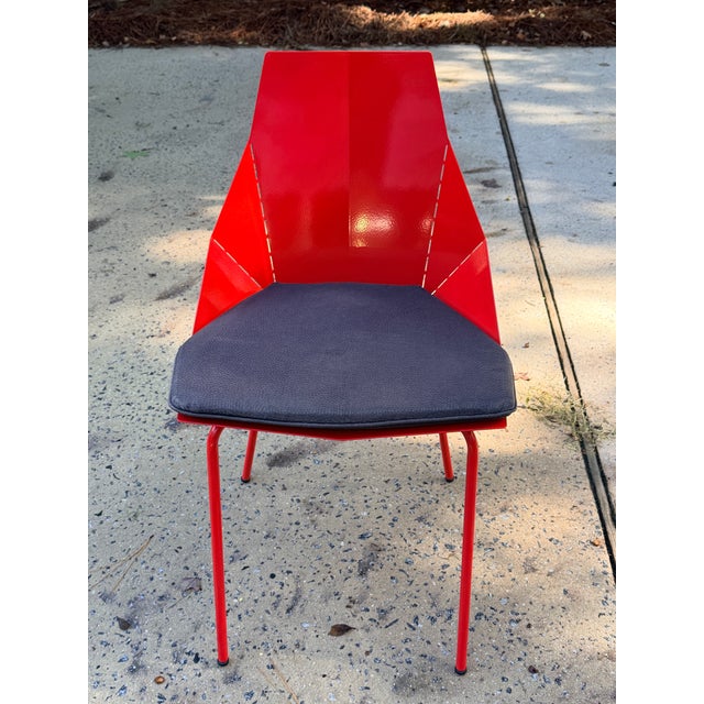 Red Modern Red Lacquered Desk and Chair For Sale - Image 8 of 14