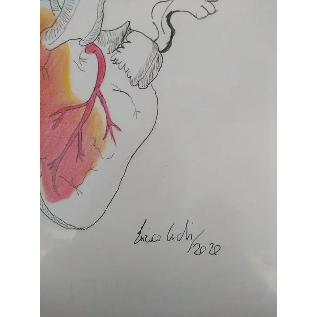 Heart Flowers is an original China ink and pencil drawing realized by the Italian artist Enrico Josef Cucchi in 2020....