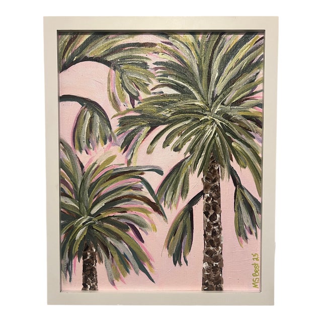 Modern Abstract Acrylic Painted on Canvas, “Palm Beach,” Signed & Dated For Sale