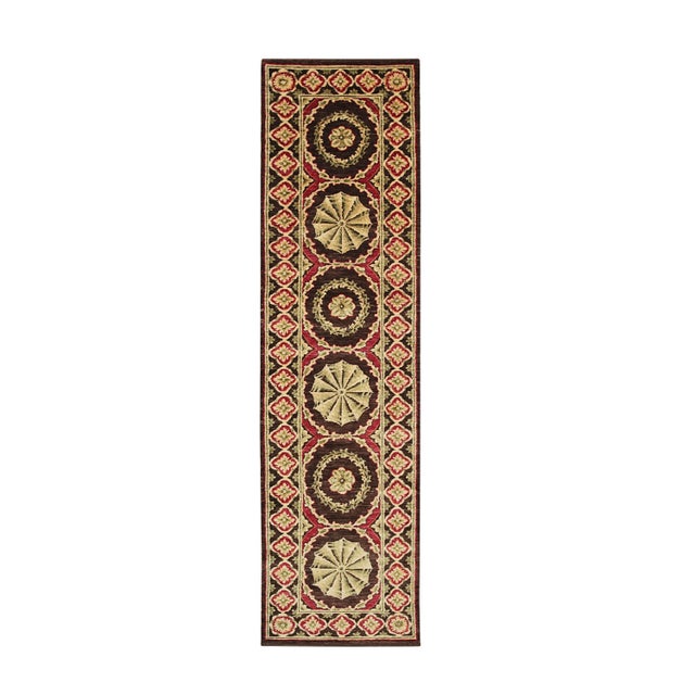 12'6"x16 Giselle Violet Red Floral Traditional Flatweave Wool Carpet Rug For Sale - Image 4 of 6