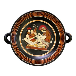 Mid 20th Century Greek Pottery Kylix Depicting "Achilles Binding Up Patroclus' Wound" For Sale