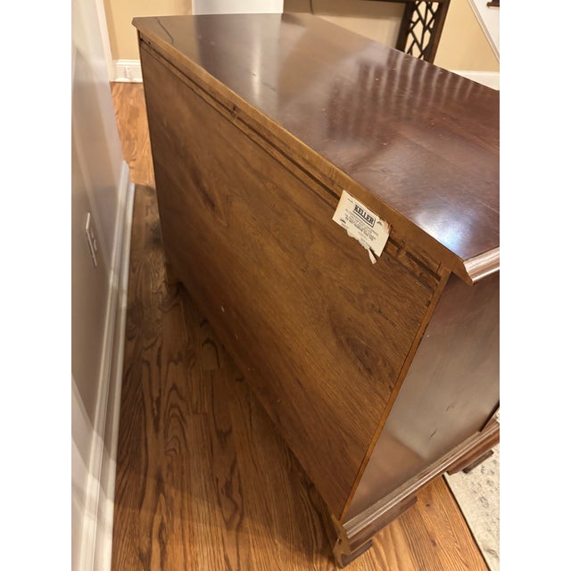 1990s Keller Furniture Chippendale-Style Buffet Cabinet/Sideboard | Solid Wood Cherry Finish For Sale - Image 9 of 10