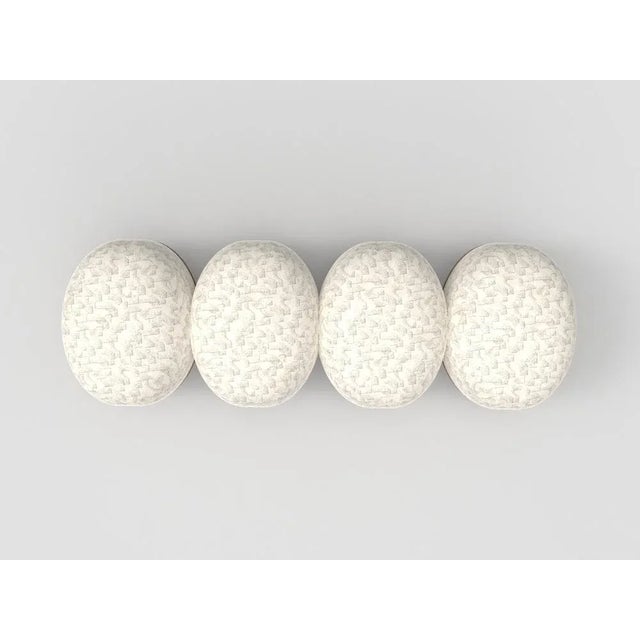 Hygge Bench in Brink Graphite Ivory Fabric and Smoked Oak by Saccal Design House for Collector For Sale - Image 4 of 5