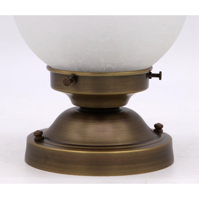 Late 20th Century Reclaimed Crackle Glass Globe Flush Mount Ceiling Light For Sale - Image 4 of 5