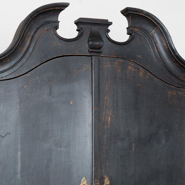 Late 18th Century Danish Black Painted Oak Secretary Bureau For Sale - Image 4 of 10