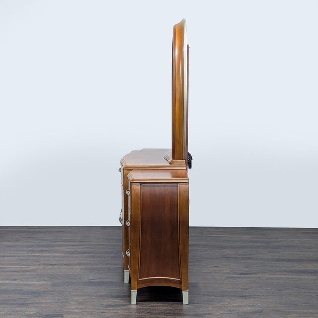 Michael Amini Elegant Wood Dresser With Mirror and Multiple Drawers For Sale - Image 4 of 13