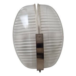 Lambda Wall Lamp in Nickel-Plated Brass with Pressed Glass Diffusers by Vico Magistretti for Artemide, 1960s For Sale