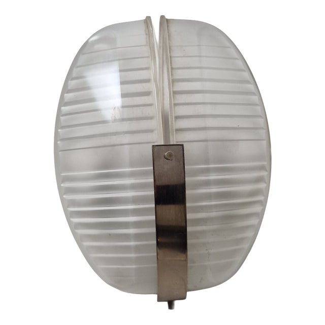 Lambda Wall Lamp in Nickel-Plated Brass with Pressed Glass Diffusers by Vico Magistretti for Artemide, 1960s For Sale