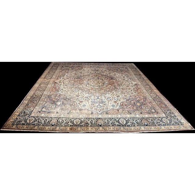 Antique Worn Out Tabriz Haji Jalili Rug For Sale - Image 10 of 10