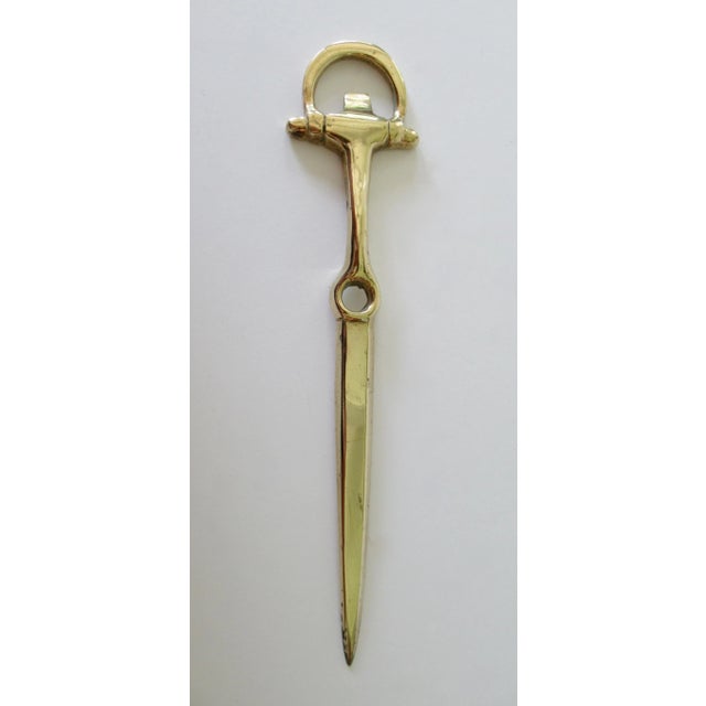 1960s Vintage Mid-Century Equestrian Style Horse-Shoe Shaped Brass Letter Opener For Sale - Image 5 of 9