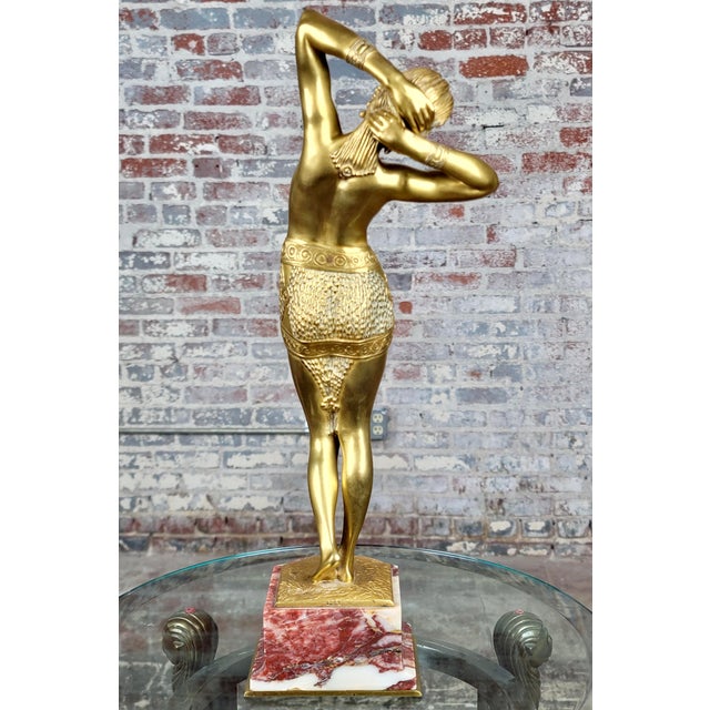 Gold Original 1920s French Art Deco Gilt Bronze Sculture For Sale - Image 8 of 11