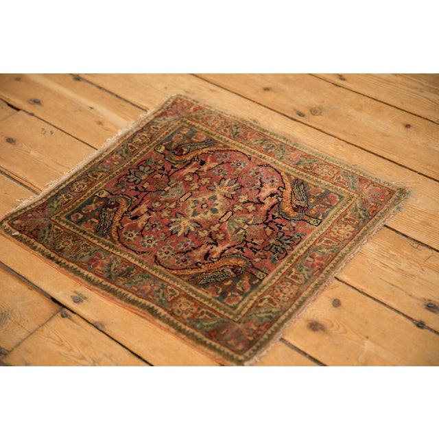 Old New House Vintage Farahan Sarouk Square Rug Mat - 1'6" x 1'7" For Sale - Image 4 of 8
