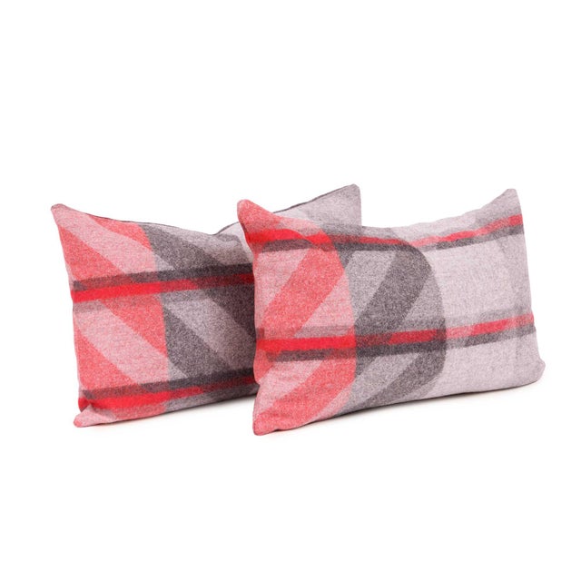 Red Plaid Lambswool Lumbar Pillow Cover (Pair) Chairish