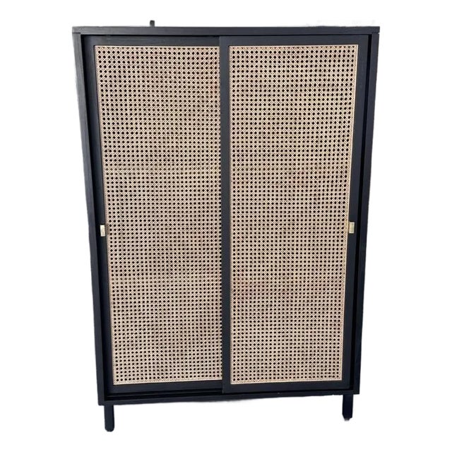 Black Ash / Cane Children's Wardrobe For Sale