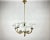 Vintage Gilt Brass & Frosted Glass Chandelier, France, 1970s For Sale - Image 10 of 10