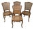 Set of Four Vintage French Provincial Cane Back Dining Chairs — Louis XV Style For Sale