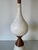 1960’s Italian Mid-Century Modern Walnut and White Marble Table Lamp With Brass Base For Sale In Miami - Image 6 of 12