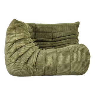 Olive Togo Corner Sofa by Michel Ducaroy for Ligne Roset For Sale