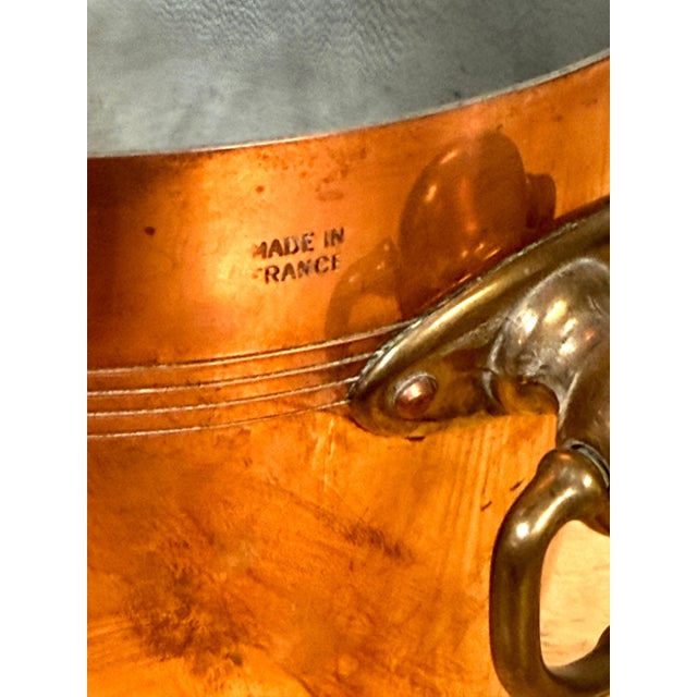 Vintage French Copper & Brass Champagne Bucket Stamped “Made in France”, 1950s For Sale - Image 10 of 12
