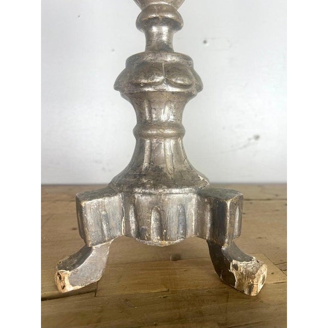19th Century Italian Silver Gilt Neoclassical Hand-Carved Candlesticks For Sale In Los Angeles - Image 6 of 10