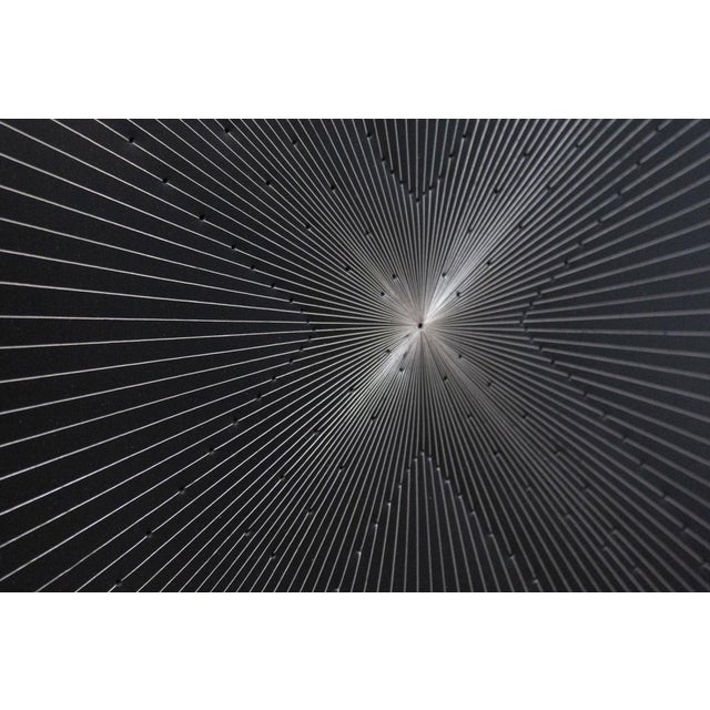 Work on aluminum panel by Peck Blenda (also known as Pek), an exponent of Op Art in the 1970s, a movement in abstract art...