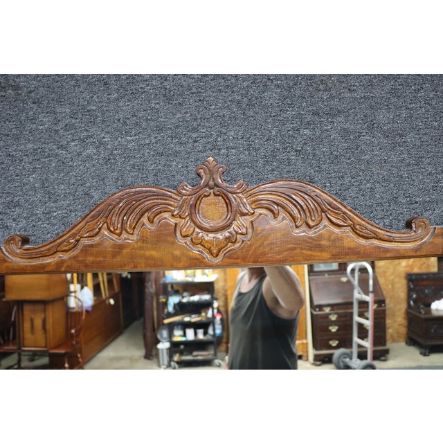 Wood Pulaski Furniture Victorian Revival Oak Dresser With Faux Marble Top and Mirror For Sale - Image 7 of 14