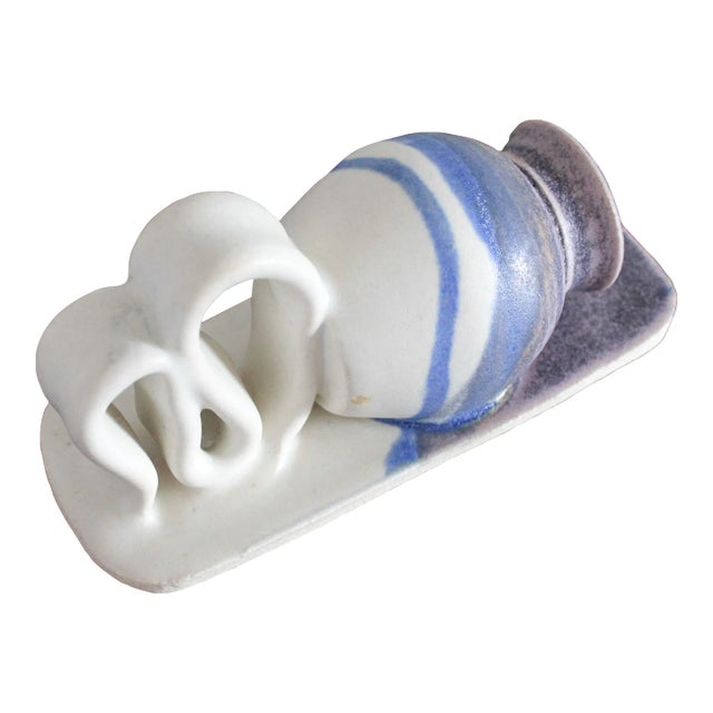 Vintage Studio Art Pottery Wall Pocket Planter Vase For Sale