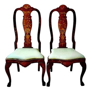 Pair of 19th-Century Dutch-Style Inlaid Side Chairs For Sale