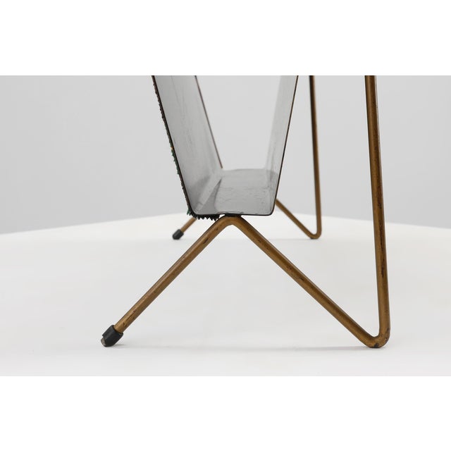 Mid-Century Modern Magazine Holder with Bamboo Handle, Belgium, 1960s For Sale - Image 6 of 11