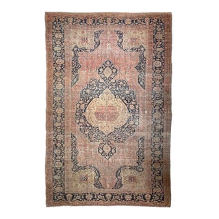 Antique Ferahan Sarouk Muted Natural Dyes Rug 10 x 17.3 For Sale
