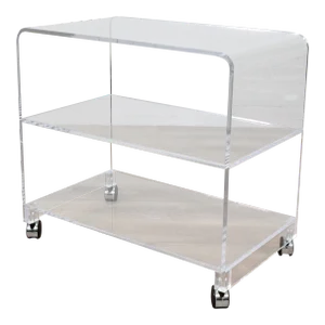 Postmodern Lucite Waterfall Bar Cart Hollis Jones Style