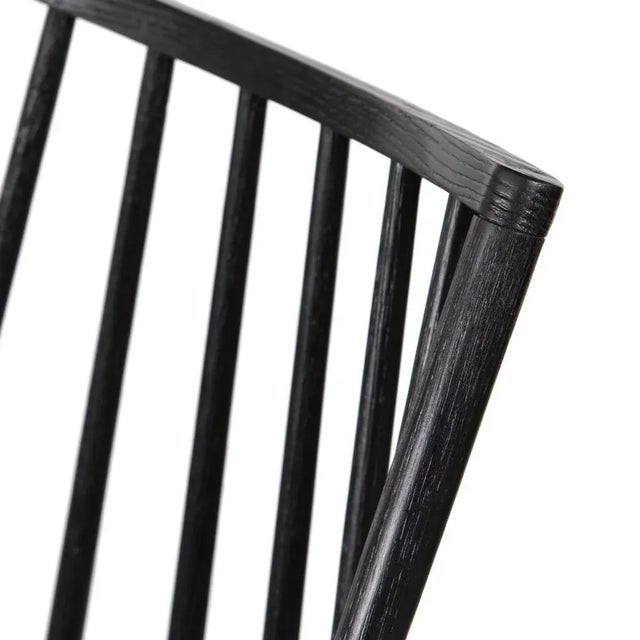 Black Four Hands Lewis Windsor Counter Stool, Black Oak For Sale - Image 8 of 10