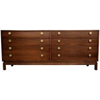 Mid-Century Asian Walnut Dresser Credenza For Sale