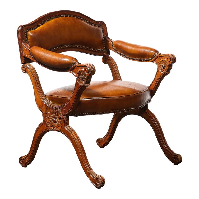 Louis XV Folding Oratory Chair "Fauteuil D'oratoire" Signed Chavigny For Sale