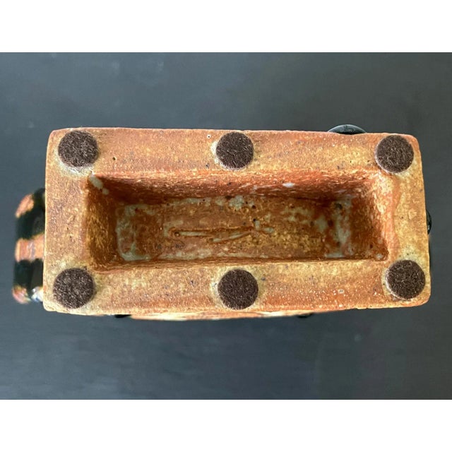 Modern Early 21st Century Modern Japanese Studio Pottery Oribe Moon Flask Vase by Ken Matsuzaki For Sale - Image 3 of 13