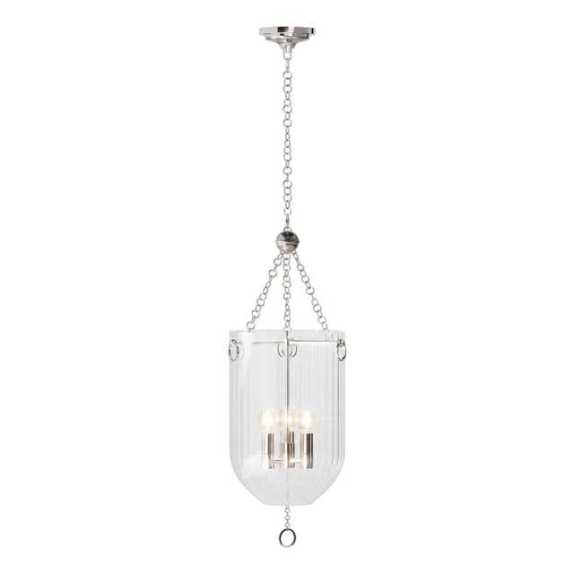 Regina Andrew Roxie Fluted Glass Pendant, Polished Nickel For Sale