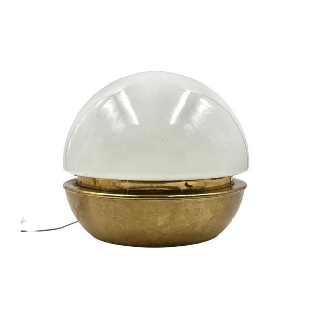 1960s Mid-Century Modern Dome Brass Table Lamp, Italy For Sale - Image 6 of 13