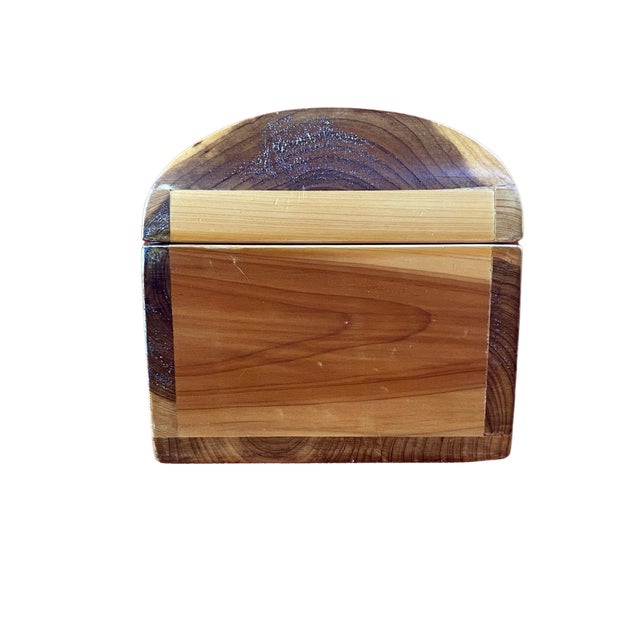 Vintage Cedar Wooden Keepsake Chest With Locking Latch, 8" For Sale - Image 6 of 7