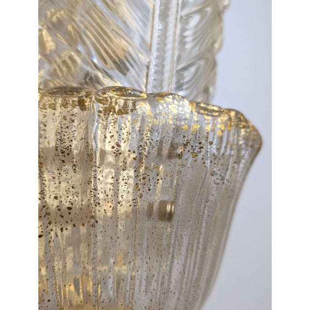 1980s Large Gold Leaf and Murano Glass Wall Lights from Barovier & Toso, 1980s, Set of 2 For Sale - Image 5 of 17