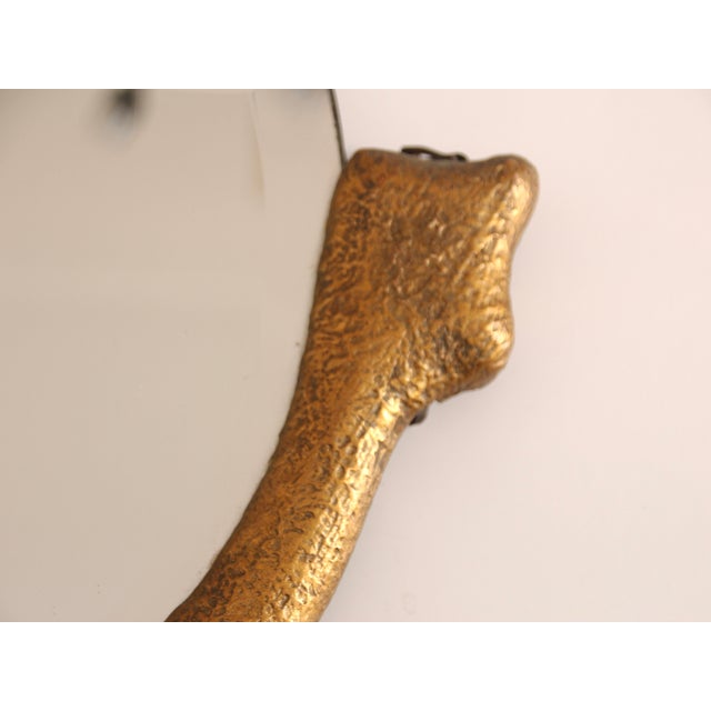 Vintage French Art Deco Golden Mirror, 1930s For Sale - Image 3 of 8
