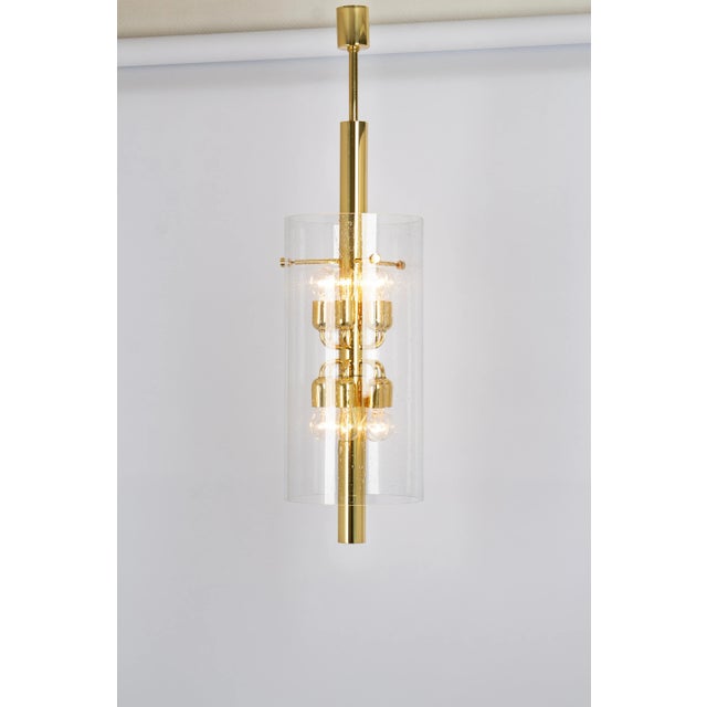 Metal Brass Pendant with Glass Shade from Limburg, 1960s For Sale - Image 7 of 13