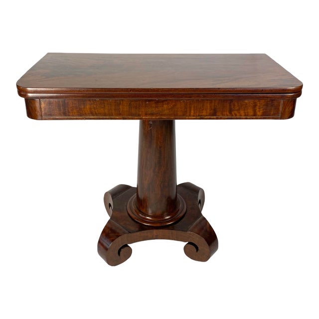 Antique American Empire Style Mahogany Game Table For Sale
