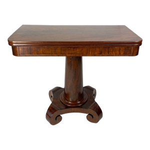 Antique American Empire Style Mahogany Game Table