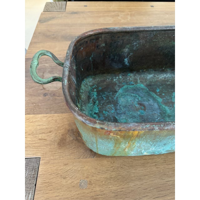 Turquoise Vintage Indoor / Outdoor Copper Planter For Sale - Image 8 of 12